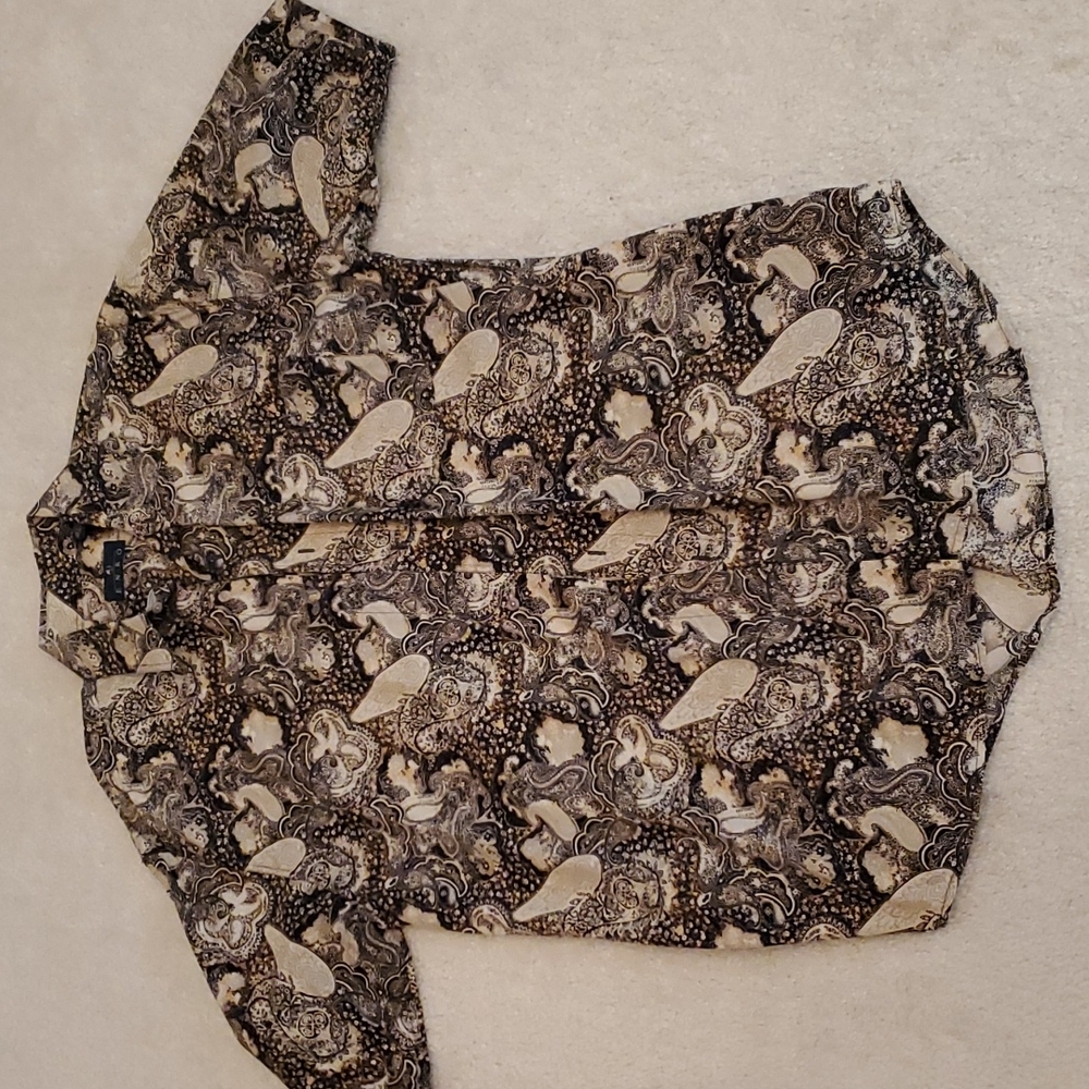 Mens Paisley Shirt L Tall